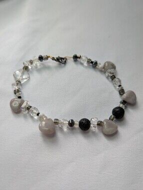 Delicate Quartz & Clear Bead Bracelet